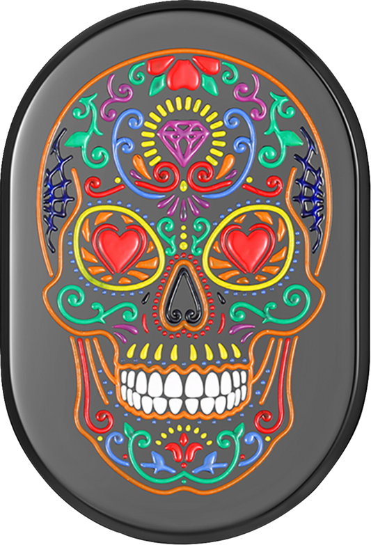 Figurati Sugar Skull Black Right Side Antenna Insert 2009-2023 Harley Touring