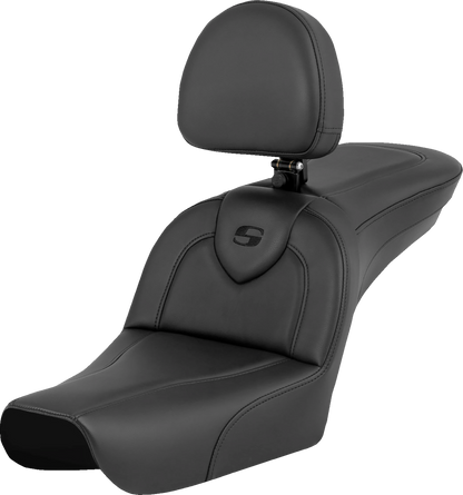 Saddlemen Black Roadsofa with Backrest Gel Seat for 2004-2005 Harley Wide Glide