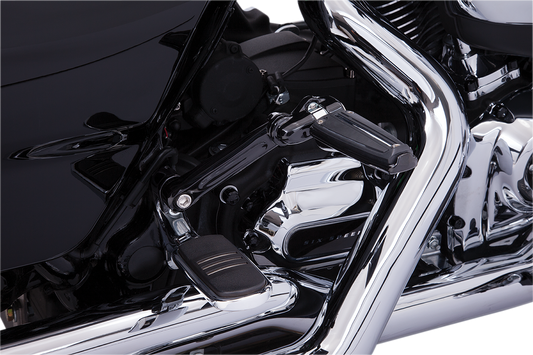 Ciro Black Adjustable Passenger Foot Peg Mounts for 1993-2025 Harley Touring