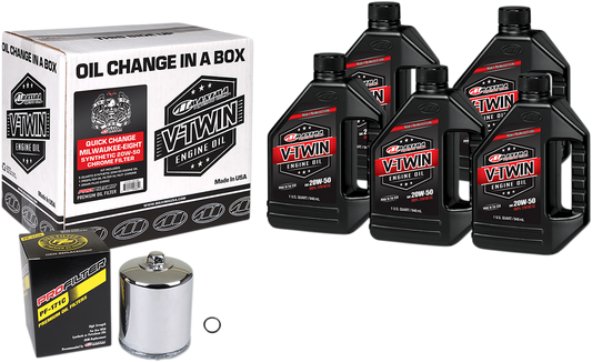 Maxima M8 Oil Quick Change Kit & Chrome Filter for 2017-2022 Harley Davidson M8