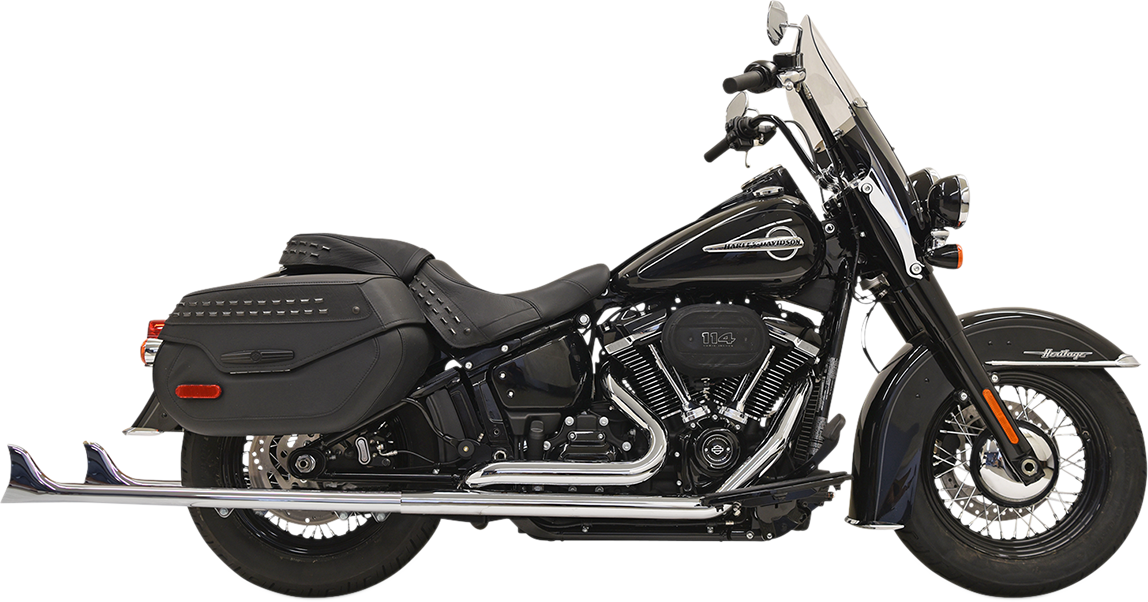 Bassani 2-2 Chrome True Dual 36" Fishtail Exhaust 2018-2019 Harley Softail FLDE