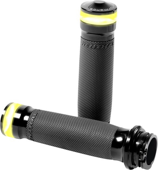 Performance Machine Black Vision LED Turn Signal Hand Grips 1986-2022 Harley