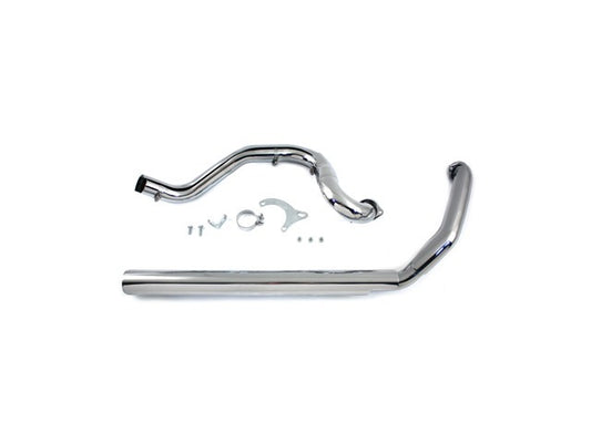 Vtwin Chrome Crossover Exhaust Header Pipes 1995-2006 Harley Touring FLHT FLTR
