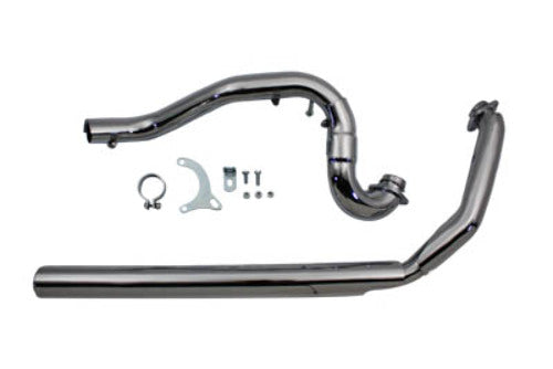Vtwin Chrome True Dual Exhaust Head Pipes 2007-2008 Harley Touring FLHX FLHR FLT