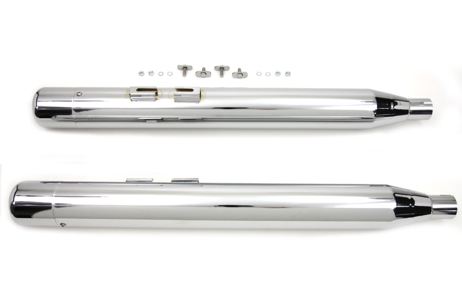 Wyatt Gatling Chrome Hollow Point Muffler Set fits 95-16 Harley Touring FLT