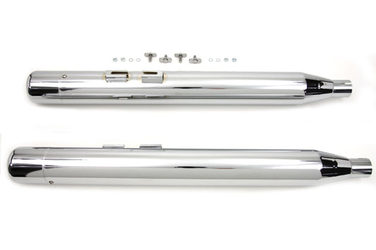 Wyatt Gatling Chrome Hollow Point Muffler Set fits 95-16 Harley Touring FLT
