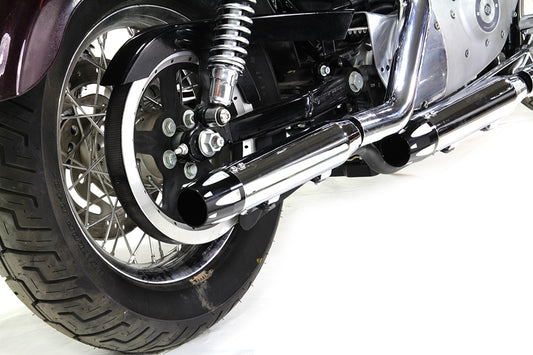VTwin Chrome Highlighted Revolver Tip Muffler Set 2014-2017 Harley Sportster