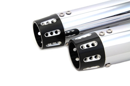 VTwin Chrome Tapered Revolver Tip Exhaust Muffler Set 2014-2017 Harley Sportster
