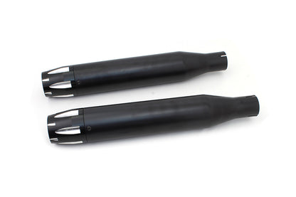 VTwin Black Highlighted Revolver Tip Muffler Set 2014-2017 Harley Sportster