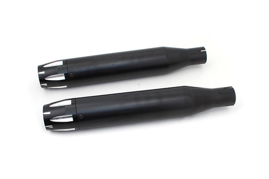 VTwin Black Highlighted Revolver Tip Muffler Set 2014-2017 Harley Sportster