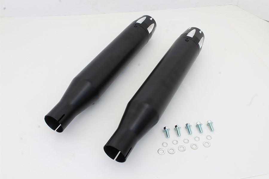 VTwin Black Highlighted Revolver Tip Muffler Set 2014-2017 Harley Sportster