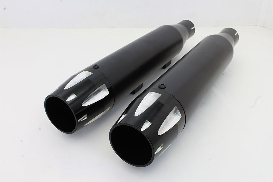 VTwin Black Highlighted Revolver Tip Muffler Set 2014-2017 Harley Sportster