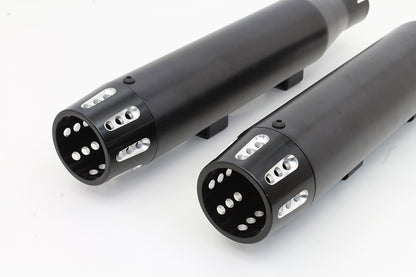 VTwin BlackTapered Revolver Tip Exhaust Muffler Set 2014-2017 Harley Sportster