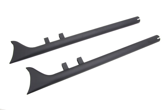 Wyatt Gatling Black 33" Straight Fishtail Mufflers 1995-2016 Harley Touring FLT
