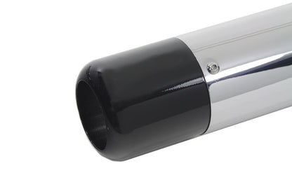 Wyatt Gatling Chrome Black Hollow Point Muffler Set 95-16 Harley Touring FLT