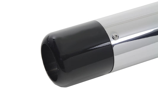 Wyatt Gatling Chrome Black Hollow Point Muffler Set 95-16 Harley Touring FLT