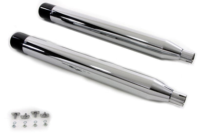 Wyatt Gatling Chrome Black Hollow Point Muffler Set 95-16 Harley Touring FLT