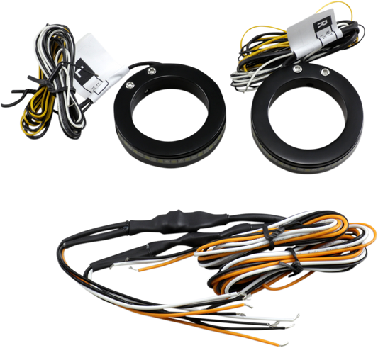 Custom Dynamics 37mm Wrap Arounds Fork LED Turn Signals 2016-2020 Harley Street