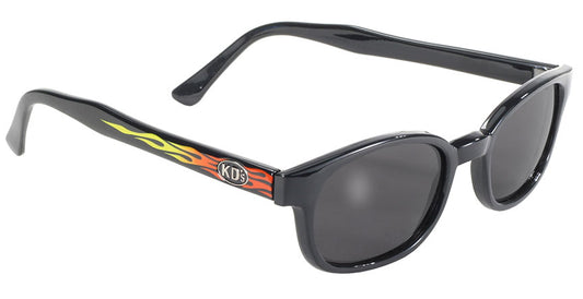 KD's Original Black 1 Pair Flame Smoke Lens Old School Biker Sunglasses 3010