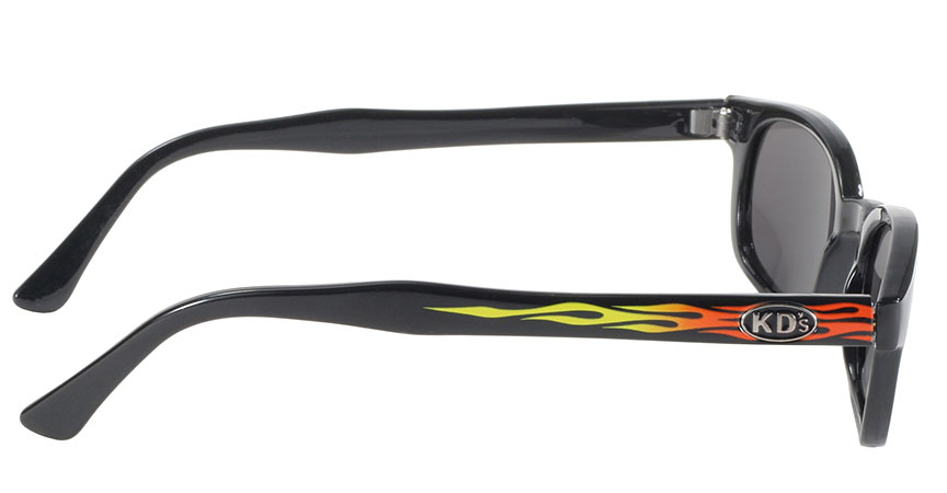 KD's Original Black 1 Pair Flame Smoke Lens Old School Biker Sunglasses 3010