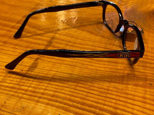 KD's Original 1 Pair Flame Clear Lens Old School Biker Sunglasses 3015