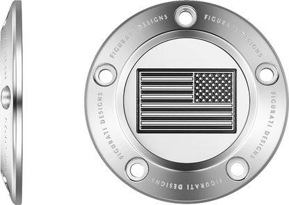 Figurati Designs B&W American Flag Timing Cover for 1999-2017 Harley Davidson