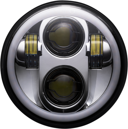 Custom Dynamics ProGLOW LED Chrome Headlamp with Color Halo for 1957-2022 Harley