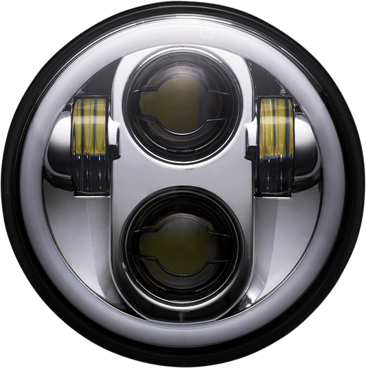 Custom Dynamics ProGLOW LED Chrome Headlamp with Color Halo for 1957-2022 Harley