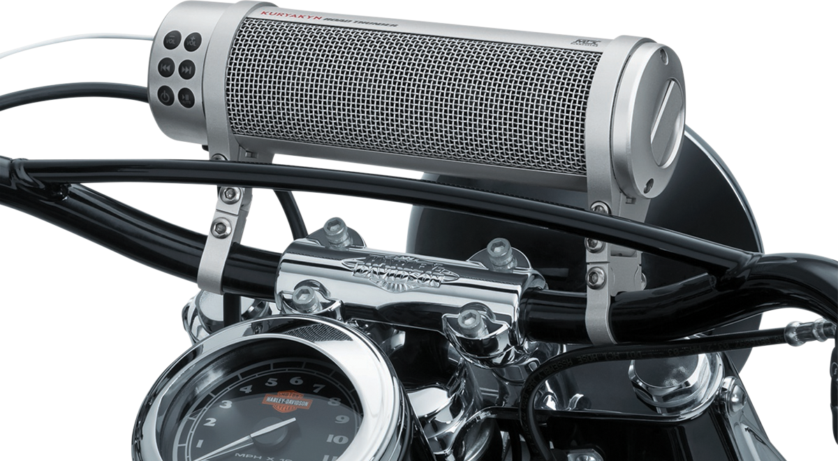 Kuryakyn 2719 Road Thunder Silver 300w Handlebar Speaker Sound Bar for Harley