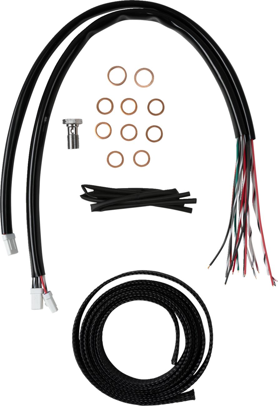 La Choppers Complete 18"-20" Black Vinyl Cable Brake Line Kit 2023-2025 Harley