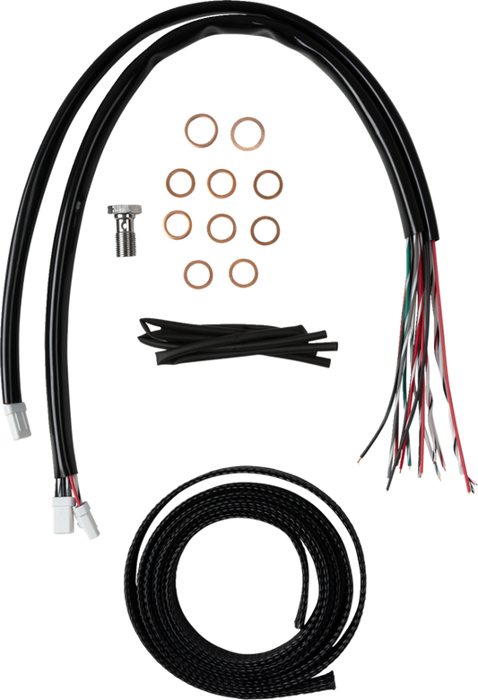 La Choppers Complete 18"-20" Black Vinyl Cable Brake Line Kit 2023-2025 Harley