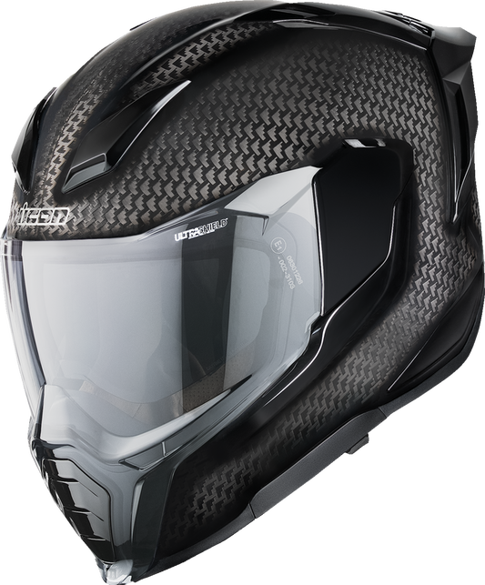 Icon Ultraflite Black Carbon Fiber Full Face MIPS Unisex Adult Motorcycle Helmet
