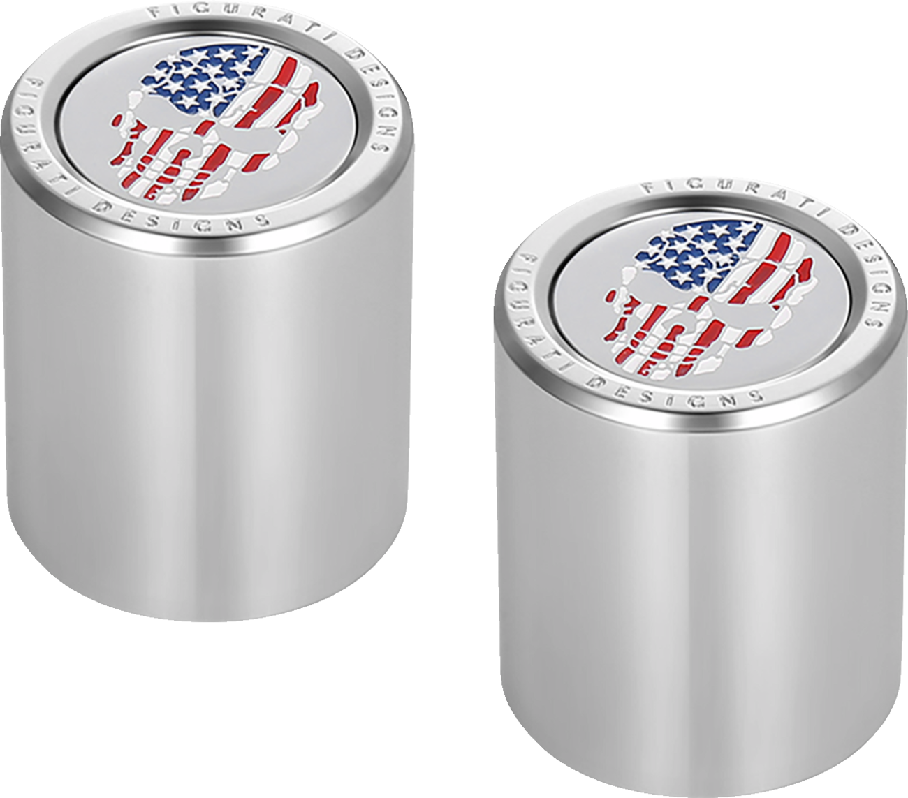 Figurati Skull USA Flag Medium Magnetic Docking Hardware Covers for Harley