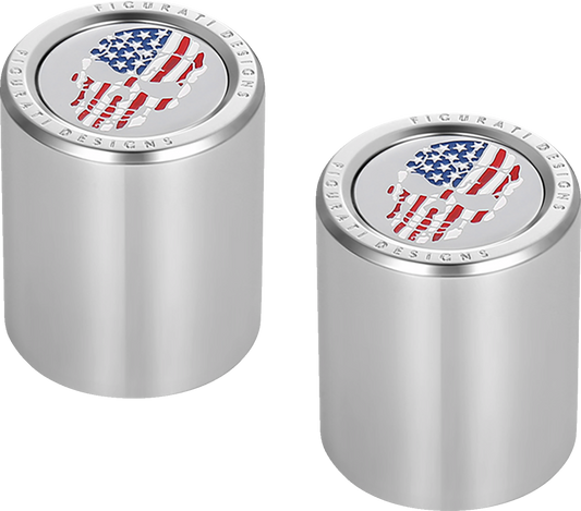 Figurati Skull USA Flag Medium Magnetic Docking Hardware Covers for Harley