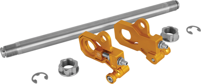 Performance Machine Gold Rear Axle Adjuster Kit for 2009-2023 Harley Touring