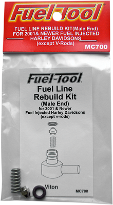 Fuel Tool Gas Male End Line Rebuild Kit for 2001-2018 Harley Davidson Delphi EFT