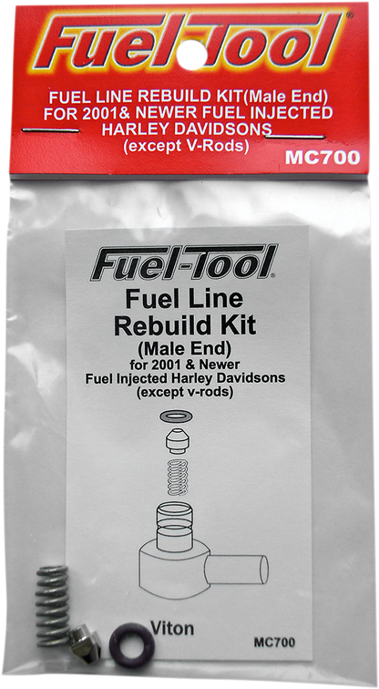 Fuel Tool Gas Male End Line Rebuild Kit for 2001-2018 Haley Davidson Delphi EFT