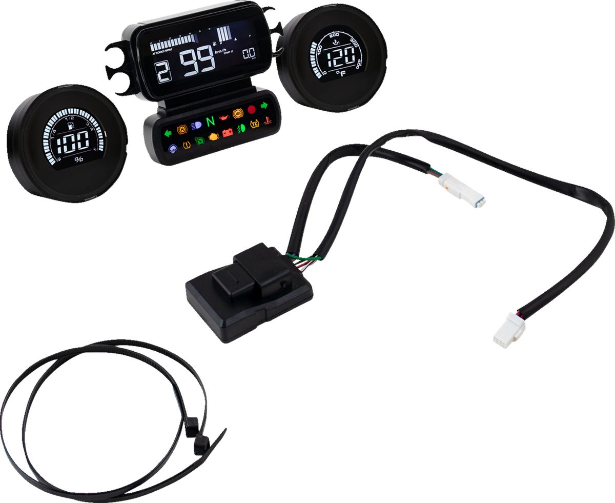 Koso D2 LCD Multi-Function Digital Gauge Cluster Kit for 2014-24 Harley Touring