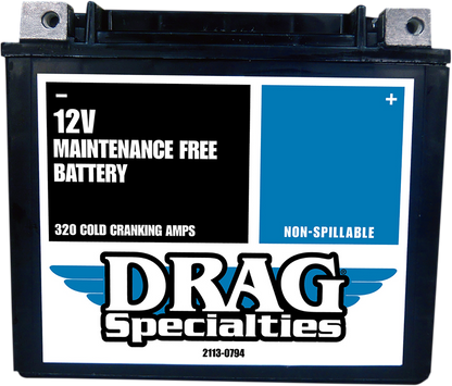Drag Specialties Maintenance Free AGM Battery fits 1999-2023 Harley Dyna Softail