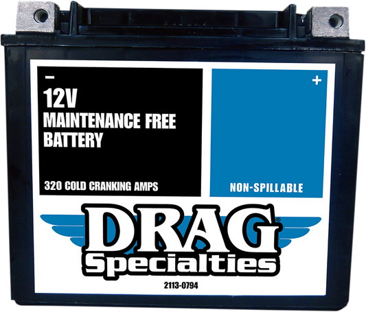 Drag Specialties Maintenance Free AGM Battery fits 1999-2023 Harley Dyna Softail