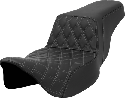 Saddlemen Step Up Extended Reach Gray Lattice Gel Seat for 08-25 Harley Touring