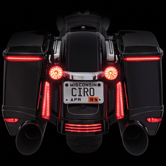 Ciro Bag Blades Red LED Rear Saddlebag Lid Lights 2014-2024 Harley Touring FLHR