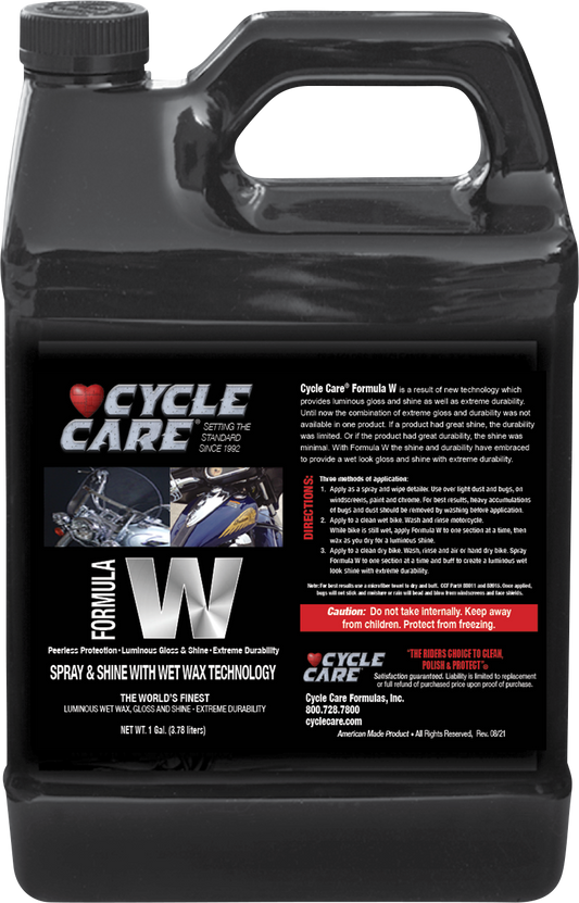 Cycle Care 1 Gal Formula W Motorcycle Wet Liquid Wax Cleaner Polish Bottle