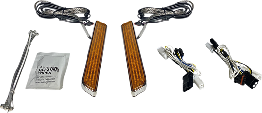Custom Dynamics Amber Lens LED Fork Reflector Lights 2014-2024 Harley Touring