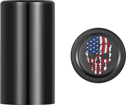 Figurati Skull USA Flag Black Long Magnetic Docking Hardware Covers for Harley