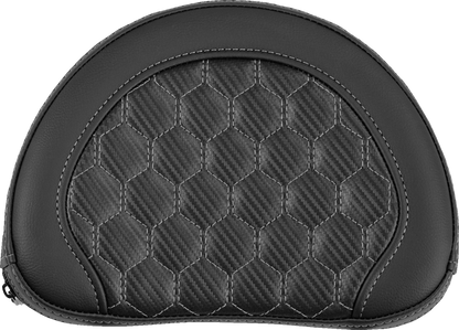 Saddlemen Contour Gray Carbon Honeycomb Stitch Sissy Bar Backrest Pad for Harley