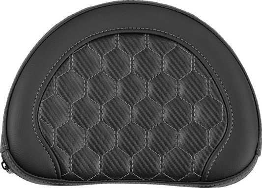 Saddlemen Contour Gray Carbon Honeycomb Stitch Sissy Bar Backrest Pad for Harley