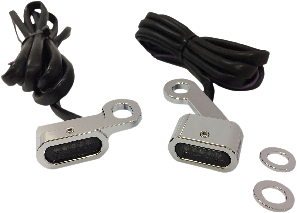 Drag Specialties Chrome LED Handlebar Marker Lights for 2004-22 Harley Sportster