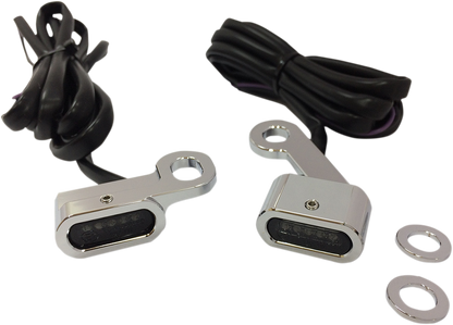 Drag Specialties Chrome LED Handlebar Marker Lights for 2004-22 Harley Sportster