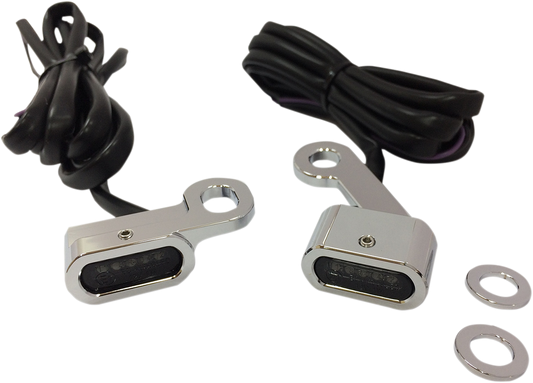 Drag Specialties Chrome LED Handlebar Marker Lights for 2004-22 Harley Sportster